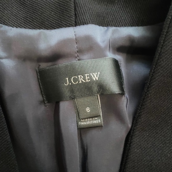 J CREW BLACK TWILL COLLARLESS BLAZER - 6 - Picture 7 of 12